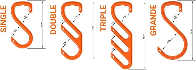 HIGH 5 Hook Grande - Heavy Duty, Industrial Safety Hook for Hanging Cables, Cords, Hoses and Welding Leads. 250 lb Capacity (Box of 20)