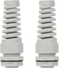LeMotech 2Pcs NPT 1" IP68 Waterproof Cable Gland Flex Spiral Strain Relief Grey Nylon Joint with Gaskets for 18-25mm Wire Thread