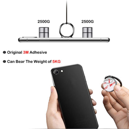 Pikabo Adhesive Phone Ring Holder Stand, 360° Rotation Cell Phone Finger Ring Kickstand, Glitter Phone Grip for Smartphones. (Glitter Black)