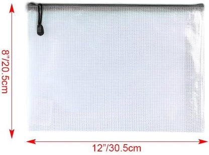 Oaimyy-20 Pcs 8"x 10" Inch Mesh Zipper Pouch Bags, Zipper Bags for Organizing Storage, Zipper Pouches, Letter Size, File Bags for School,Puzzle, Board Games and Office Supplies (Color)