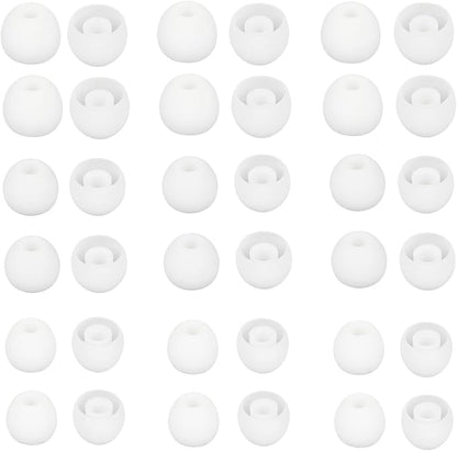 Earbud Tips Soft and Comfortable Headphone Ear Tips Ear Bud Replacement Pieces Silicone Fit Most in-Ear Headphones，Inner Hole 3.8mm -5.5mm，18 Pairs White S/M/L Replacement Earbud Tips