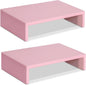 TEAMIX Pink Monitor Stand Riser-2 Pack,Wood 2 Tier Adjustable Monitor Stand Dual Monitor Riser for 2 Monitors/Laptop/PC Computer Stand for Desk