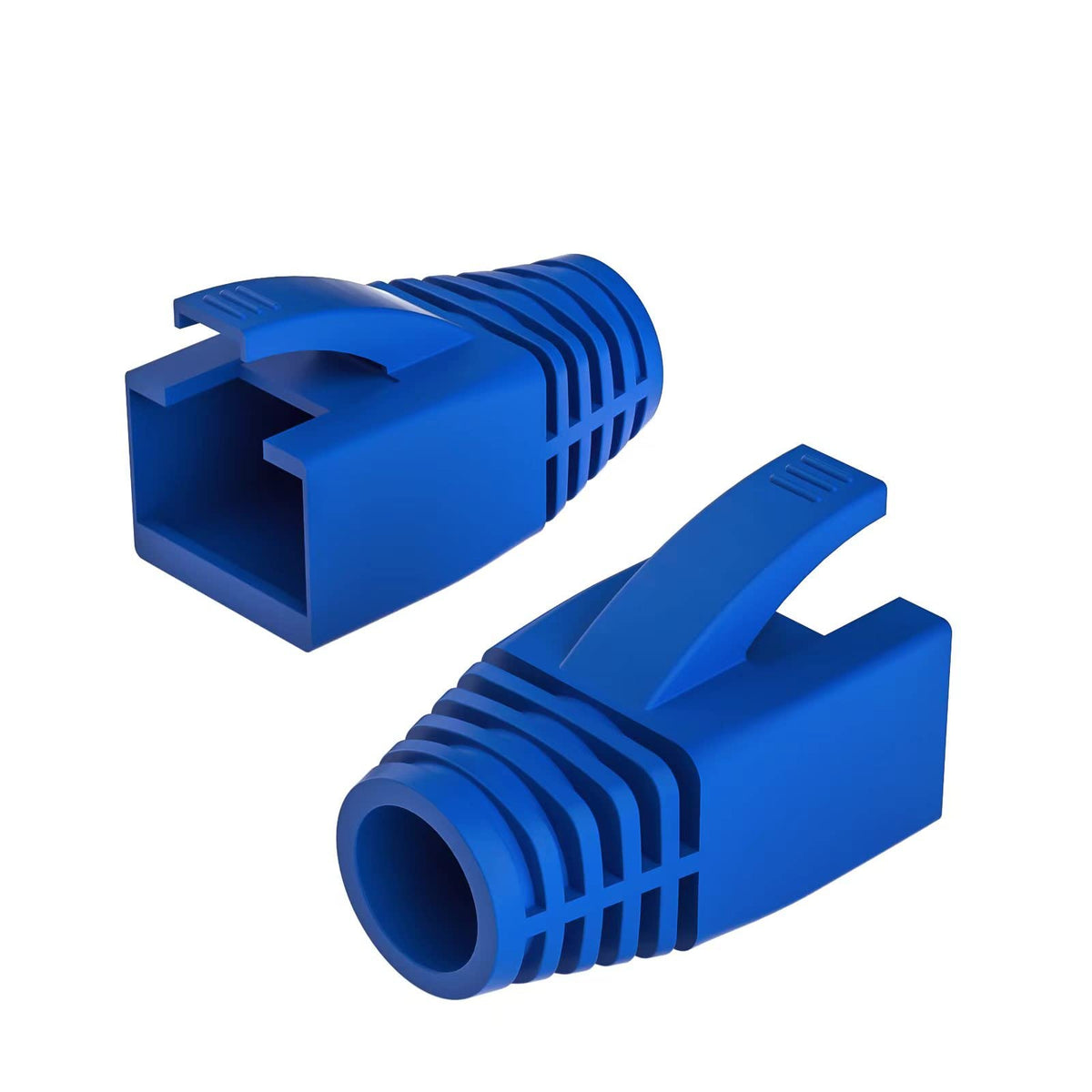 JODROAD 100Pack RJ45 Boot Cover, Cat5 Cat6 Cat6A Ethernet Network Cable Strain Relief Boot, Fits Overall Jacket Diameter 5.5-6.5MM Ethernet Cable (Hole Diameter: 6.5mm, Grey)