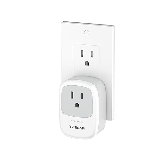 TESSAN Single Outlet Wall Surge Protector with 1050J Surge Protector, Grey