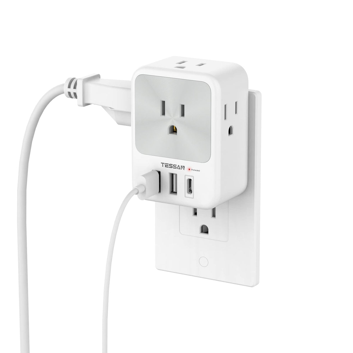 TESSAN Surge Protector Wall Outlet Extender, Multi Plug Outlet Splitter