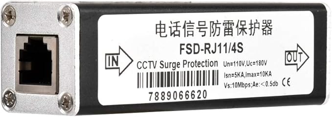 RJ11 Telephone Fax Protector, Lighting Thunder Arrester Device, Audio Telephone Protector Data Single Protector 110V