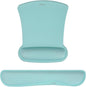 MOSISO Wrist Rest Support for Mouse Pad & Keyboard Set, Ergonomic Mousepad Non-Slip Base Home/Office Pain Relief & Easy Typing Cushion with Neoprene Cloth & Raised Memory Foam, Aquamarine