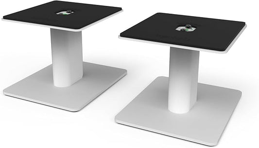 Kanto SP6HD Desktop Speaker Stands for Medium/Large Bookshelf Speakers & Mid-Size/Full-Size 4”-7” Studio Monitors | 6" Tall | White | Pair