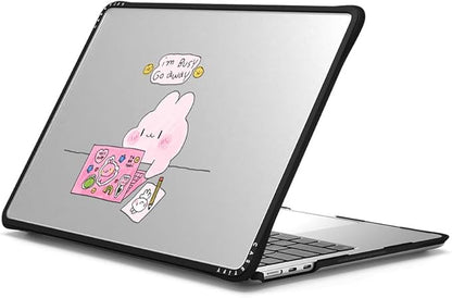 CASETiFY Impact MacBook Air 13.6" (M2-M4) Case [Cushioned Impact Corners/Scratch-Resistant/Anti-Slip Grip] - I'm Busy - Clear Black