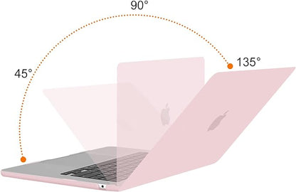MOSISO Compatible with MacBook Air 13 inch Case 2025 2024 2023 2022 M4 A3240 M3 A3113 M2 A2681, Plastic Hard Shell&Keyboard Cover&Screen Film&Type C for MacBook Air 13.6 inch Case, Baby Pink
