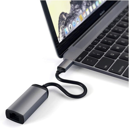 Satechi Aluminum Type-C Gigabit Ethernet Adapter, Compatible with MacBook Air/Pro/Neo, iPad Air/Pro, iPad mini, iPhone 17 - Space Gray