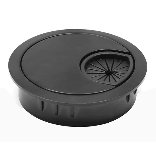 1 Pcs Desk Grommet 2" / 50 mm, Desk Cord Hole Cover, Cable Grommet Metal Zinc Alloy Materilal, Desk Hole Grommet for Home & Office Pc, Detachable Cable Cord Organizer-Flat Black