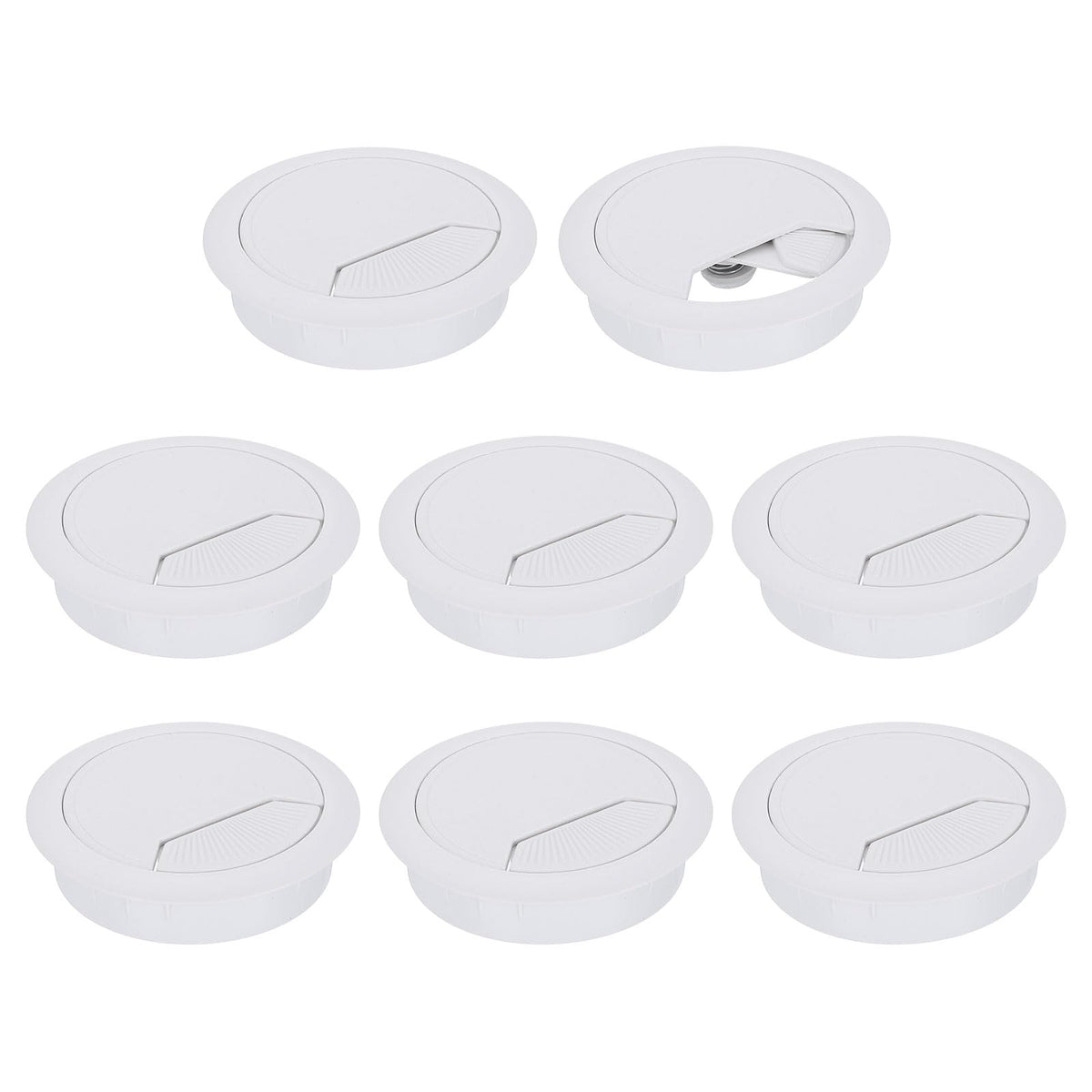 uxcell 8Pcs 50mm (1.97") Desk Grommet Plastic Cable Hole Cover Wire Brown