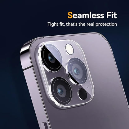 Camera Lens Protector for iPhone 15 Pro 6.1" ＆ iPhone 15 Pro Max 6.7",9H Tempered Glass，Ultra HD, Scratch Resistance Easy to Install，Case Friendly，[Does not Affect Night Shots] 3-Pack