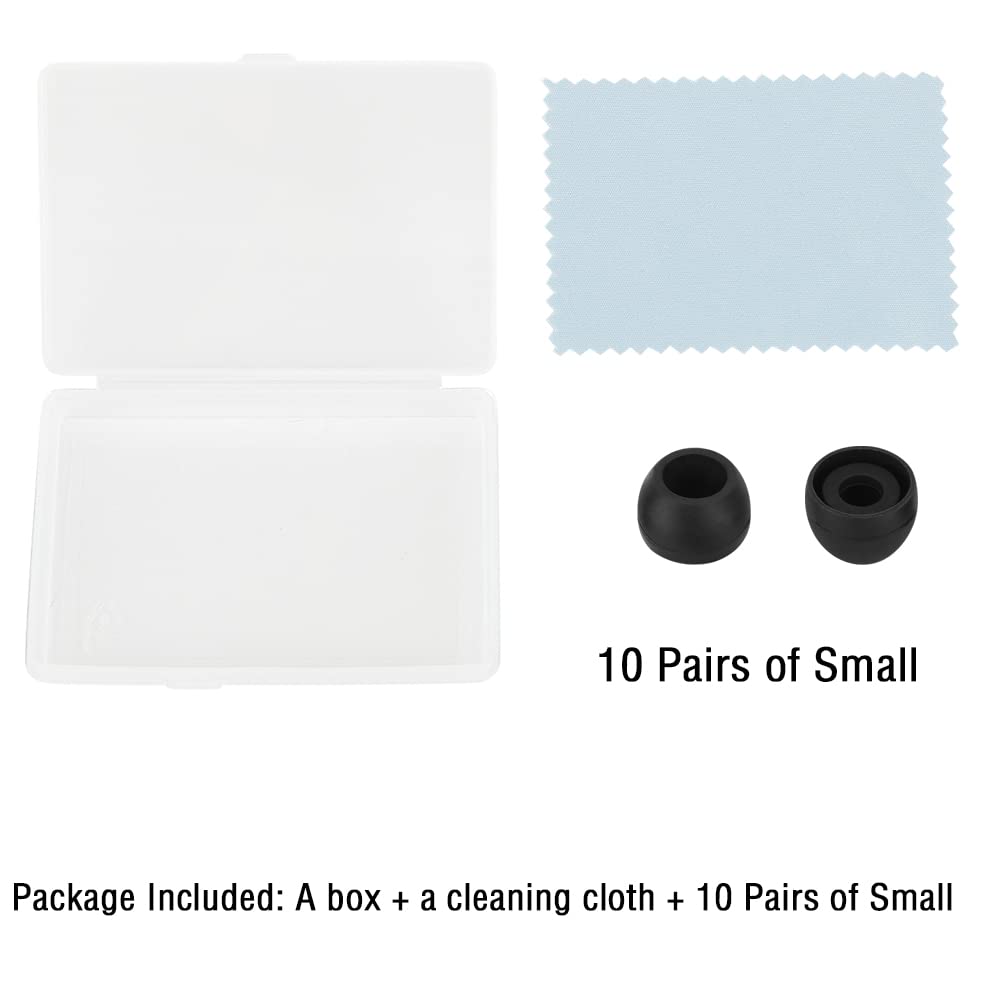 WKYMY Silicone Small Replacement Earbud Tips Eartips for In-Ear Headphones Rubber Tips Earbuds Cap 10 Pairs (Black)