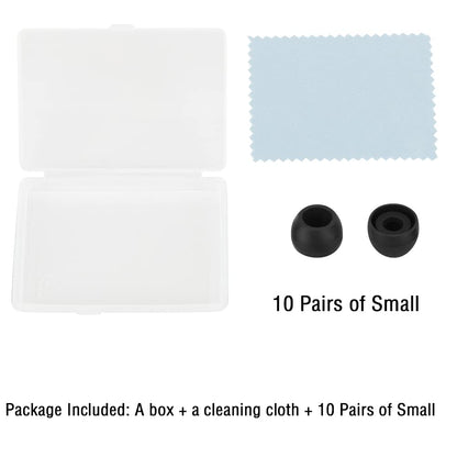 WKYMY Silicone Small Replacement Earbud Tips Eartips for In-Ear Headphones Rubber Tips Earbuds Cap 10 Pairs (Black)