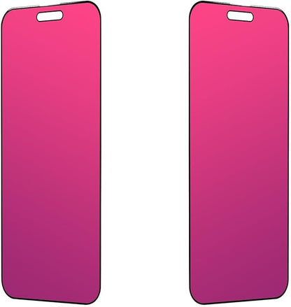 EGKimBa Privacy Screen Protector compatible with iPhone 14 Pro Max or iPhone 16 Plus, 15 Plus, 2 Packs, 6.7 inch Gradient Colorful Electroplated Anti-Spy Anti-Blue Light Easy Installation Tempered Glass