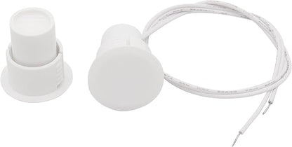 10PCS Recessed Wired Security Window Door Contact Sensor, Normally Closed NC, Door Alarm Magnetic Reed Switch with 2 Wire, ABS White, RC-36