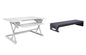 Rocelco 32" Height Adjustable Standing Desk Converter - Sit Stand Computer Workstation Riser - Dual Monitor Retractable Keyboard Tray Gas Spring Assist - Black (R EADRB2)