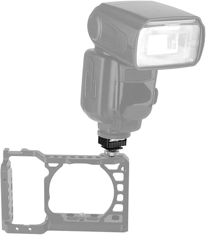 2Pack Flash Hot Shoe Mount Adapter to 1/4 Thread Hole with 1/4"-20 Male to 1/4"-20 Male Tripod Screw Adapter for Flash Holder Bracket Light Stands Umbrella Holder Flash Bracket,Strong &Solid (Update)