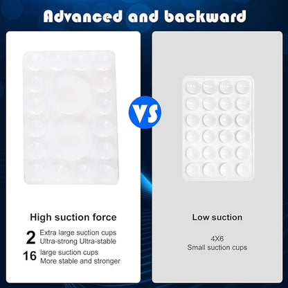 ZYCCER Double Sided Silicone Suction Phone Holder Mount,Compatible with iPhone and Android Cases Hands-Free Mirror Shower Phone Mount Strong Grip Holder (Transparent, Single Sided 1PCS)