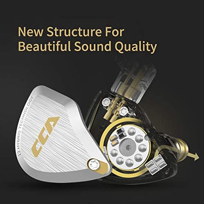 CCA C12 in Ear Monitor Headphones 5BA 1DD Hybrid HiFi Gaming IEM Earphones Noise Isolating Stereo Wired Earbuds for Musicians Audiophile Singers DJ