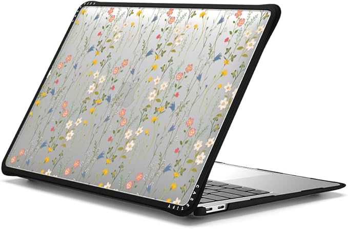 CASETiFY Impact MacBook Air 13" (M1/Intel) Case [Cushioned Impact Corners/Scratch-Resistant/Anti-Slip Grip] - Dreamy Floral Pattern - Clear Black