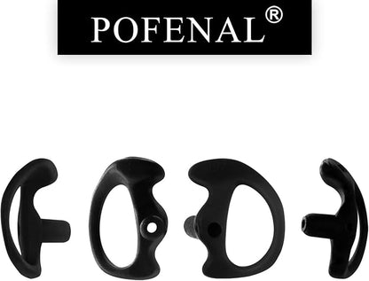 Silicone Replacement Earmold for Motorola/Baofeng/Retavis Radios - Police Walkie Talkie & Law Enforcement Soft Earpiece Inserts (8 Pair, Black - 2L/4M/2S)