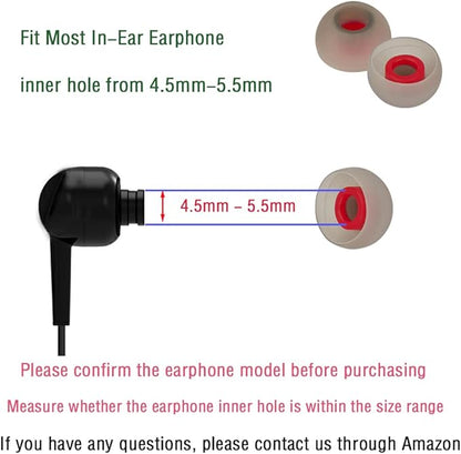 Replacement Earbud Tips Silicone Ear Tips for in- Ear Headphones Rubber Tips Ear Bud Tips,10 Pairs Large
