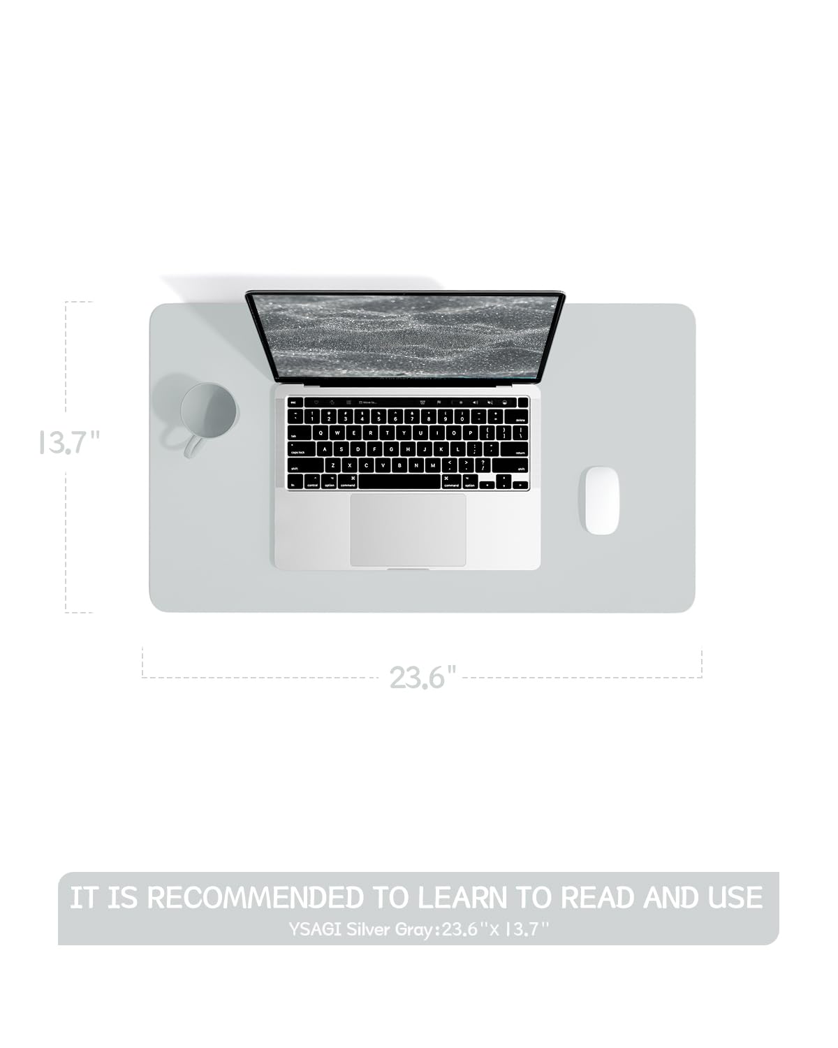 YSAGi Non-Slip Leather Desk Pad, Waterproof Laptop Computer Desk Keyboard Mat, Table Protector Blotter Mat, Large Mouse Pad for Office/Work/Home/Decor(Black, 31.5" x 15.7")