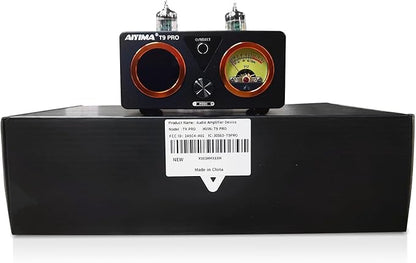 AIYIMA T9 PRO 200W Bluetooth Amplifier HiFi Digital Class D Power Amp 2.0/2.1 Channel Vacuum Tube DAC Amp with VU Meter & Bass Treble Bluetooth 5.2 Coaxial Optical PC-USB inputs (AIYIMA T9 PRO)