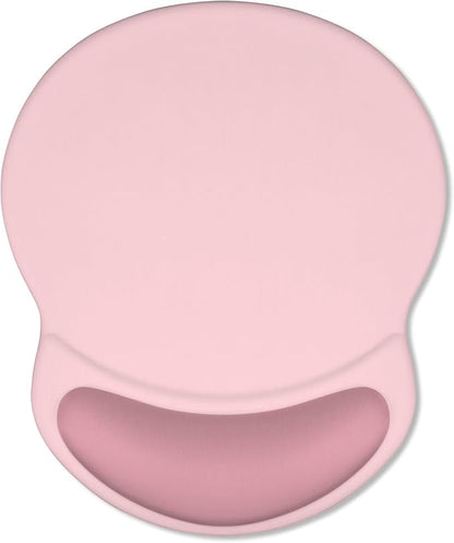 ITNRSIIET Ergonomic Mouse Pad with Comfort Gel Wrist Rest, Non-Slip PU Base, Smooth Textured Surface, Reduces Hand Fatigue & Wrist Pain, 8.7 x 7.2 Inch for Office Gaming Home, Pink Accent