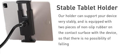 Gooseneck Tablet Holder - Flexible Tablet Stand, Tablet Holder,Cell Phone Holder,Cell Stand, Flexible Adjustable Arm in Bed for/Mobile Phone/Switch/etc, 98 cm Total Length (Black)