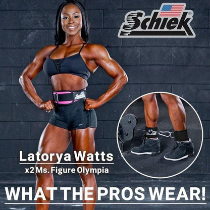 Schiek Sports 1707 Ankle Cuffs - Ideal for Glute Kickbacks and Cable Machine Workouts - Durable and Built To Last