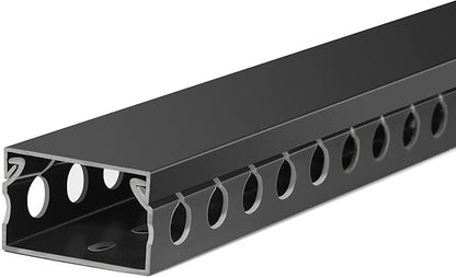 ZhiYo Cable Raceway 156in(4X L39in), Server Rack Cable Management Under Desk Cord Organizer, Electrical Safe PVC Cable Channel Open Slot Wire Raceway for Network/PC/TVs, Wire Duct H1 x W1.6in Black