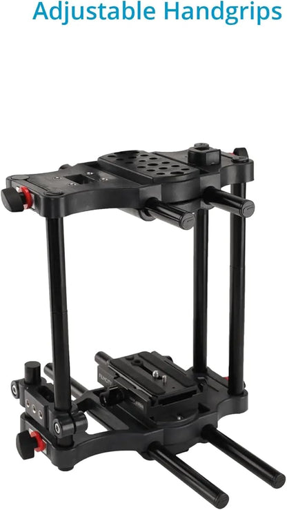 Power DSLR Camera Cage for DSLR DSLM Cameras Only. Adjustable Handles & 15mm Rod Adapter. Tripod Compatible. Comes with Quick-Release Plate (FC-CTH)