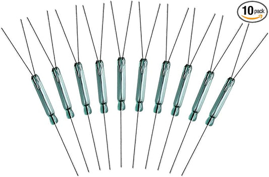 10pcs 4W 3 Pin Reed Switch Reed Contact Normally Open N/O N/C SPDT, Glass Reed Relay Magnetic Induction Switch (2.5mm x 14mm)