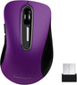 memzuoix 2.4G Wireless Mouse, 1400 DPI Computer Mice with USB Receiver, Portable Wireless USB Mouse Battery Powered Cordless Mice for Laptop, PC, Desktop, 5 Buttons, Purple