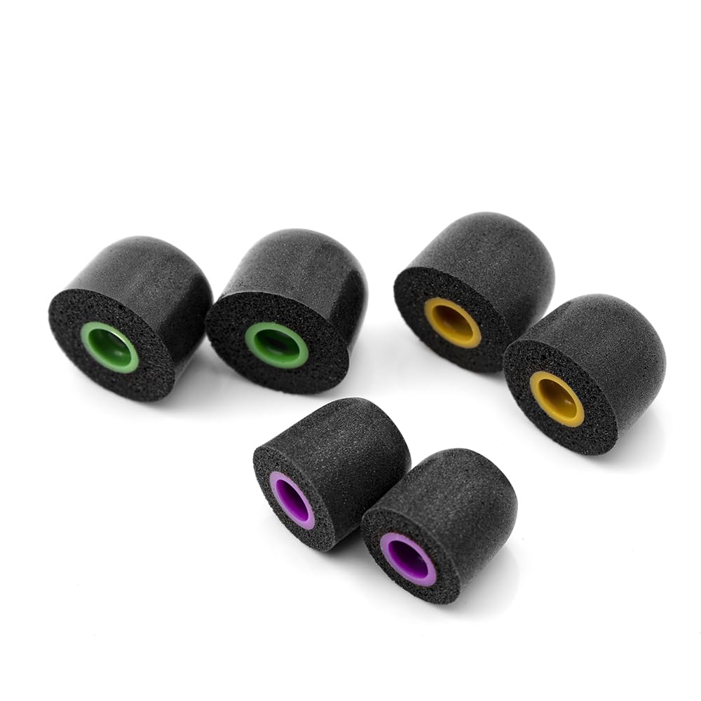 Linsoul Tripowin TP45 Spiral Groove Memory Foam Eartips, 2 Pairs in Ear Monitor Ear Plugs Suitable for 4.5mm-6.5mm Earphone Nozzle (L)