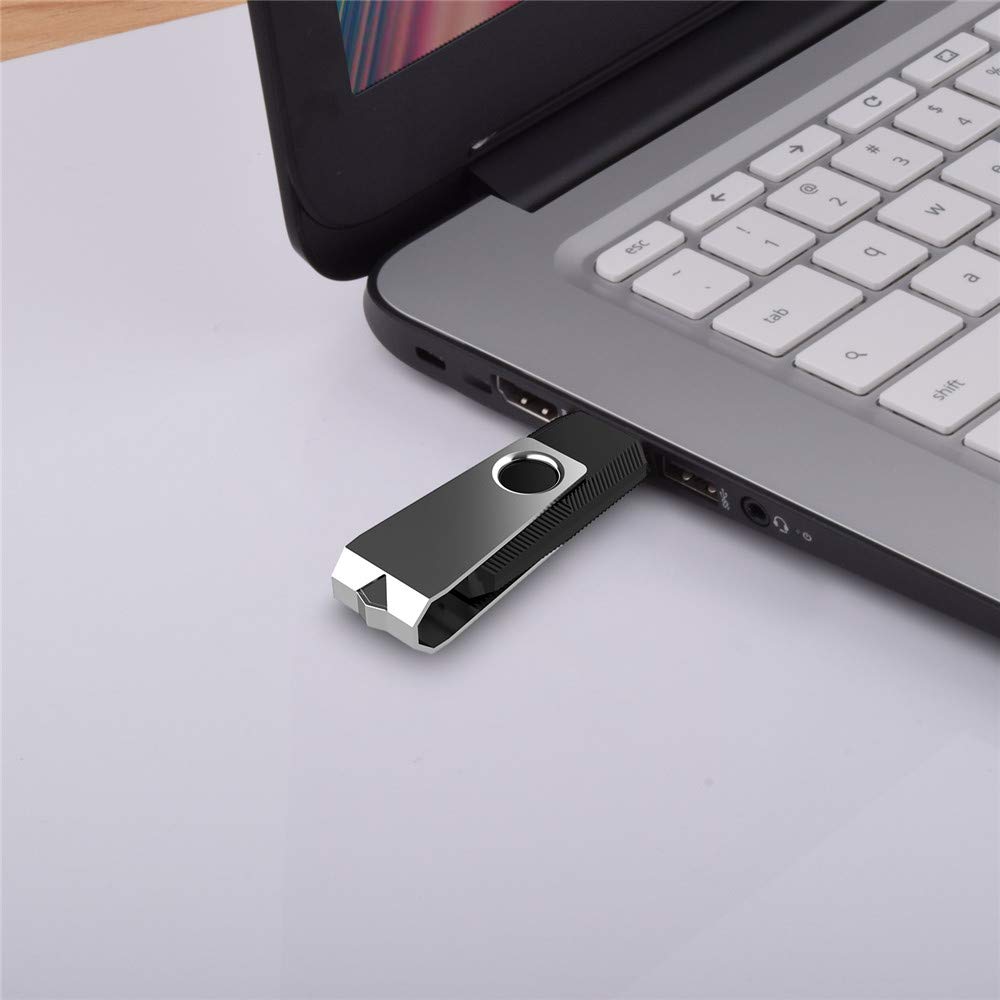 KEXIN Bulk USB 50 Pack 1GB USB Flash Drives Flash Drive Thumb Drive Bulk Flash Drives Swivel USB 2.0 (1G, 50PCS, Black)