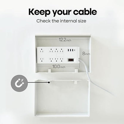 Book Shape Decorative Cable Management Box - Expandable Cable Organizer Box with Magnetic Closure for Home & Office (Blue Coral, Large)
