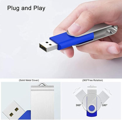KOOTION 5 Pack 64GB USB 2.0 Flash Drive Thumb Drives - Mixed Color