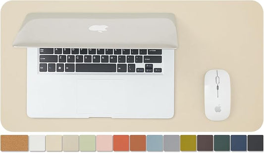 Compact Cork Desk Mat - Small Dual-Sided Desk Pad for Office and Home - Desk Organization and Accessories - Ideal for Large Mouse Pad and Small Desk Mats on Top of Desks(Beige,60cmx 30cm)