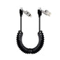 65W 4-in-1 Retractable Fast Charging Cable, 2M/6.5ft Spring Coiled USB-C to L/USB-C/USB-A Multi-Device Cord for iPhone 15/14/13, iPad, Samsung, MacBook, Laptop, Car, Tablet