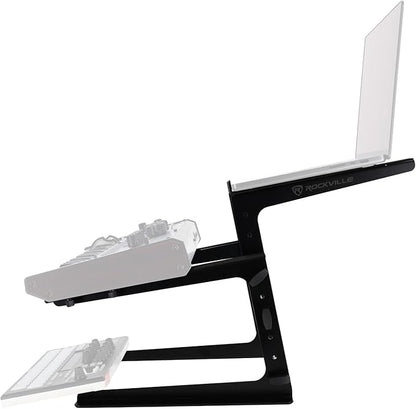 Rockville Rock2d2 Adjustable Dual Shelf DJ Controller Midi Keyboard Laptop Stand