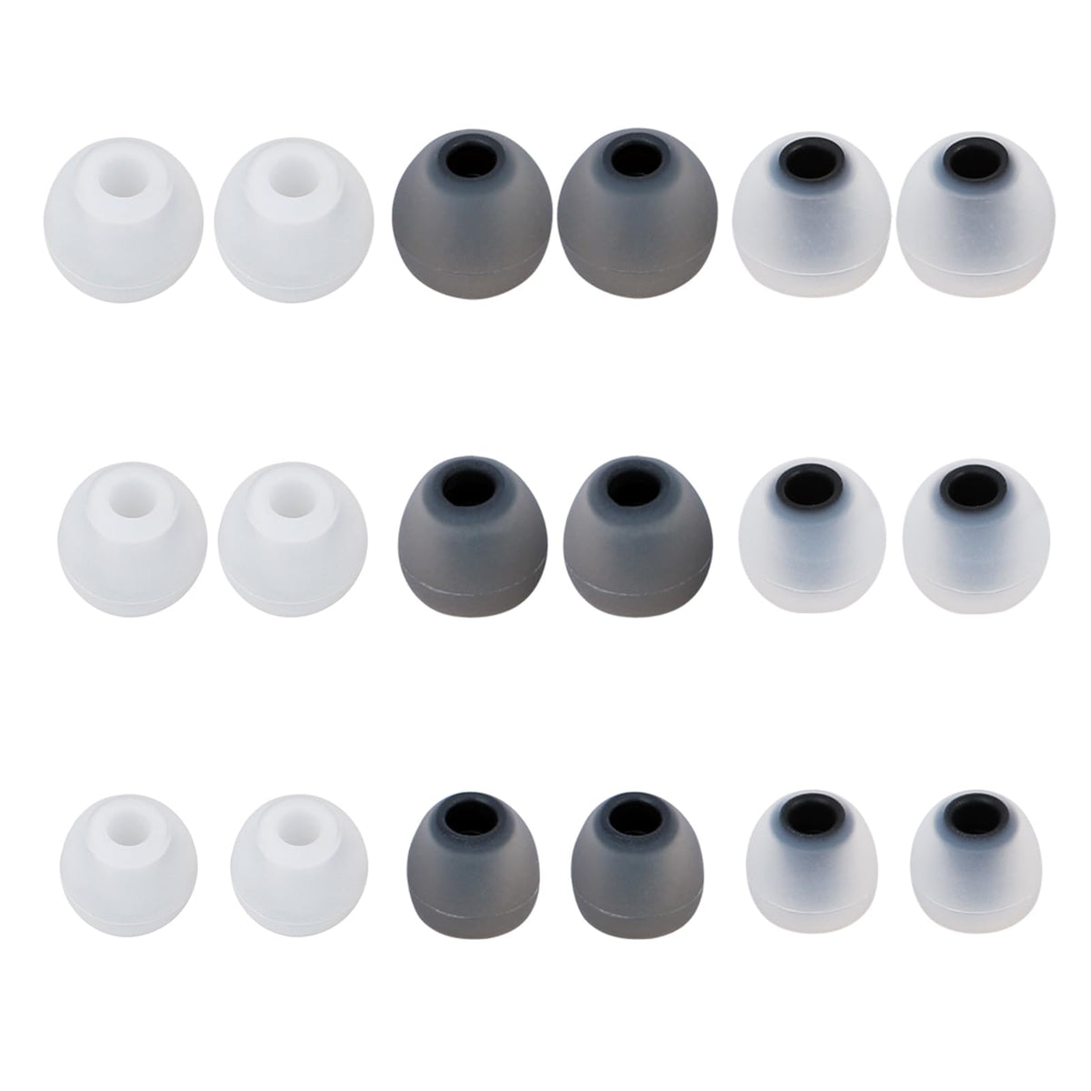 MMYQXI 54 PCS Silicone Replacement Earbud Tips Earbud Cap Eartips Fit for in-Ear Earbuds(Inner Hole 3.8mm -5.1mm) Headphones Earbud Rubber Tips S M L