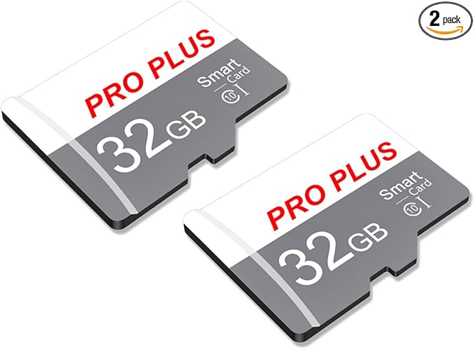 2 Pack TF Card 32GB with Adapter, High Speed Memory Card, UHS-I C10 A1 Memory TF Card for Tablet/Mobile Phone/Camera/Car Audio/Game Console (TF183 White Gray 32GB)