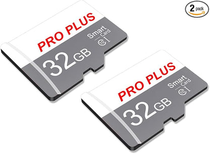 2 Pack TF Card 32GB with Adapter, High Speed Memory Card, UHS-I C10 A1 Memory TF Card for Tablet/Mobile Phone/Camera/Car Audio/Game Console (TF183 White Gray 32GB)