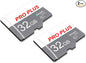 2 Pack TF Card 32GB with Adapter, High Speed Memory Card, UHS-I C10 A1 Memory TF Card for Tablet/Mobile Phone/Camera/Car Audio/Game Console (TF183 White Gray 32GB)
