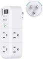 PD30W USB Outlet Extender Surge Protector - with Rotating Plug, 6 AC Multi Plug and 3 USB Ports (2 C), 3-Sided Swivel Power Strip Spaced Splitter for Home, Office, Travel